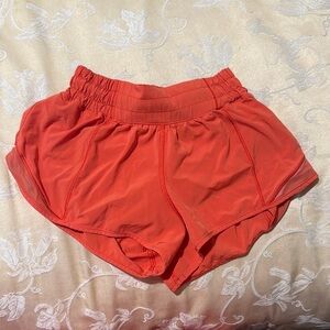 Lululemon Orange Hotty Hot 2.5 in shorts